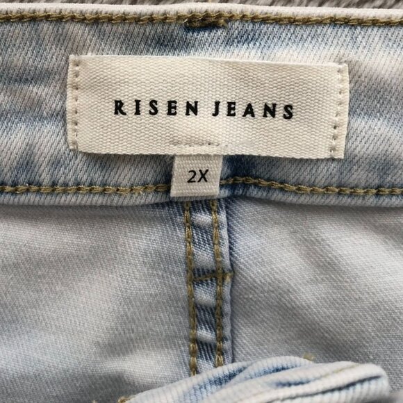NWT Risen Womens Brenna Jeans Size 2X Wide Leg Blue Denim Casual Classic Travel - Picture 3 of 16